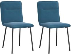 vidaXL 2 db kék bársony étkezőszék (4101219)