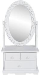 vidaXL MDF pipereasztal ovális tükörrel (60627)