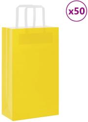 vidaXL 50 db sárga papírzacskók fogantyúkkal 21x11x36 cm (4101995)