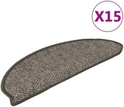 vidaXL 15 db szizál hatású barna bézs öntapadó lépcsőszőnyeg 65x21x4cm (326872)