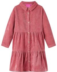 vidaXL Fakó rózsaszín kordbársony hosszú ujjú gyerekruha 92 (14254)