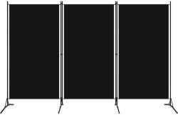 vidaXL fekete 3 paneles paraván 260 x 180 cm (320734)