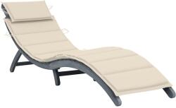 vidaXL szürke tömör akácfa napozóágy párnával (3064046)