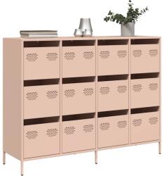 vidaXL rózsaszín hidegen hengerelt acél tálalószekrény 135x39x103, 5 cm (3307174)