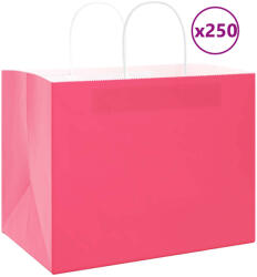 vidaXL 250 db rózsaszín papírzacskók fogantyúkkal 32x22x24 cm (4101679)