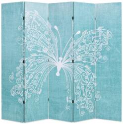 vidaXL kék pillangó mintás paraván 200 x 170 cm (245887)