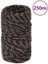 vidaXL fekete polipropilén hajókötél 2 mm 250 m (152320)
