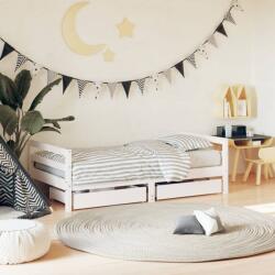 vidaXL fehér tömör fenyőfa fiókos gyerekágykeret 80 x 160 cm (834445)