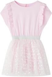 vidaXL Gyerek ruha fodros fodrokkal Világos rózsaszín 128 (14552)