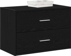 vidaXL fekete tölgy szerelt fa szekrény 2 fiókkal 60 x 31 x 40 cm (858823)