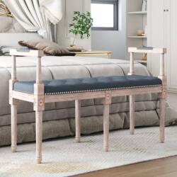 vidaXL sötétszürke bársonypad 110x40x70 cm (344426)