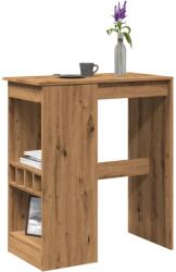 vidaXL kézműves tölgy szerelt fa bárasztal tárolókkal 90x47, 5x103, 5 cm (854345)