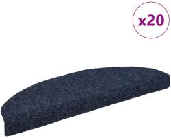 vidaXL 20 db öntapadós lépcsőszőnyeg, kék, nagy félkör, 65 x 21 x 4 cm (3365648)