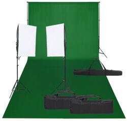 vidaXL fotóstúdió-felszerelés lámpákkal és háttérrel (3094748)