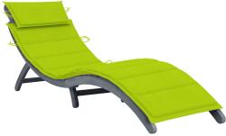 vidaXL szürke tömör akácfa napozóágy párnával (3064055)