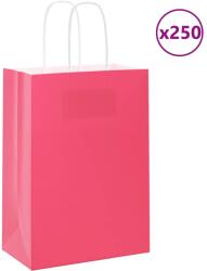 vidaXL 250 db rózsaszín papírzacskók fogantyúkkal 15x8x21 cm (4101669)