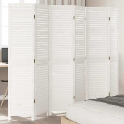 vidaXL 6 paneles fehér tömör császárfa térelválasztó (358842)