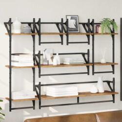 vidaXL Fali polc készlet 6 pcs Öreg fa 100 x 25 x 30 cm Faanyag (882838)