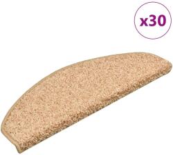 vidaXL 30 db arany színű, félkör alakú lépcsőszőnyeg 65 x 21 x 4 cm, nagy (3365821)