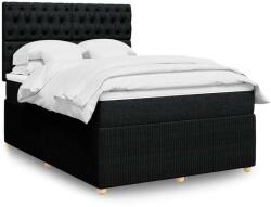 vidaXL fekete szövet rugós ágy matraccal 140 x 190 cm (3292060)