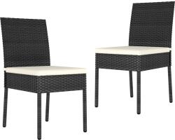 vidaXL 2 db fekete polyrattan kerti étkezőszék (317166)