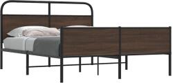 vidaXL barna tölgy színű fém ágykeret matrac nélkül 150 x 200 cm (3318708)