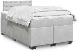 vidaXL világosszürke bársony rugós ágy matraccal 120 x 200 cm (3288594)