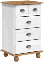 vidaXL Fiókos Szekrény ASKIM Fehér 45, 8 x 40 x 79 cm Tömör fenyőfa (4105417)