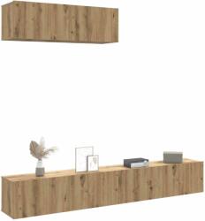 vidaXL 3 db kézműves tölgy szerelt fa falra szerelhető TV-szekrény (3329008)