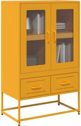 vidaXL mustársárga acél tálalószekrény 68x39x111, 5 cm (853365)