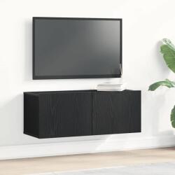 vidaXL TV szekrény 2 pcs Fekete tölgy 80 x 30 x 30 cm Faanyag (862784)