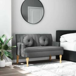 vidaXL sötétszürke szövetpad párnákkal 113x64, 5x75, 5 cm (372131)