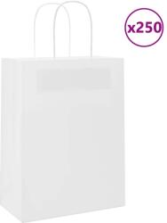 vidaXL 250 db fehér papírzacskók fogantyúkkal 21x11x28 cm (4101615)