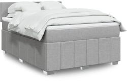 vidaXL világosszürke szövet rugós ágy matraccal 160 x 200 cm (3287112)