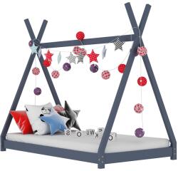 vidaXL szürke tömör fenyőfa gyerekágy-keret 70 x 140 cm (283361)