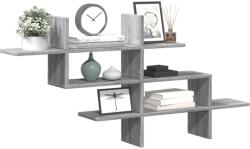 vidaXL szürke sonoma színű szerelt fa fali polc 124, 5 x 18 x 60, 5 cm (853268)