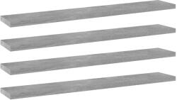 vidaXL 4 db betonszürke szerelt fa könyvespolc 60 x 10 x 1, 5 cm (805210)