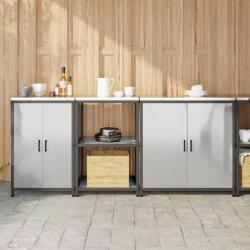 vidaXL Konyhai Tároló Készlet polcokkal 3 pcs Ezüst Rozsdamentes acél (3392705)