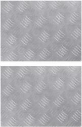 vidaXL Lépcsőfok Négyszögletes 2 pcs Ezüst 40 x 30 cm Alumínium (4104289)