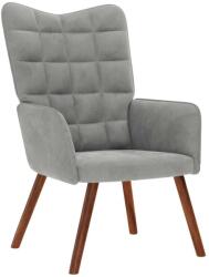 vidaXL világosszürke bársony pihenőszék (4016810)