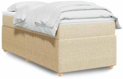 vidaXL krémszínű szövet rugós ágy matraccal 90 x 190 cm (3285537)