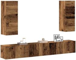 vidaXL 4 részes antik fa színű szerelt fa fali TV-szekrényszett (3329017)