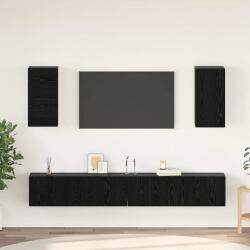 vidaXL Fali TV Szekrény Falra szerelhető 3 pcs Fekete tölgy Faanyag (3393346)