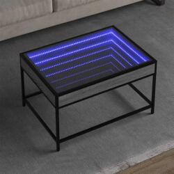vidaXL szürke sonoma végtelen hatású LED-es dohányzóasztal 70x50x41 cm (847685)