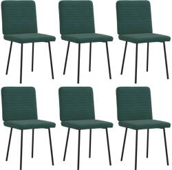 vidaXL 6 db sötétzöld bársony étkezőszék (3315505)