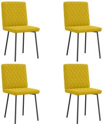 vidaXL 4 db sárga bársony étkezőszék (3315210)