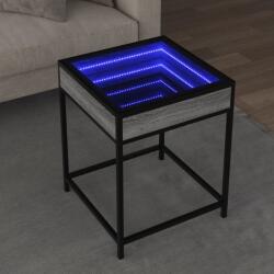 vidaXL szürke sonoma végtelen hatású LED-es dohányzóasztal 40x40x51 cm (847675)