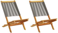 vidaXL 2 db szürke tömör akácfa és polipropilén kerti szék (367688)