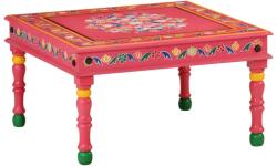 vidaXL kézzel festett rózsaszín tömör mangófa dohányzóasztal (353762)