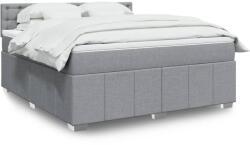 vidaXL világosszürke szövet rugós ágy matraccal 180 x 200 cm (3287161)